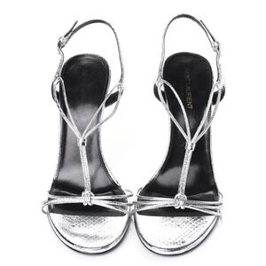 Yves Saint Laurent Metallic Silver Heels - Size 39